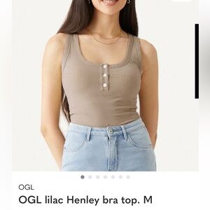 OGL Taupe Henley Tank Top